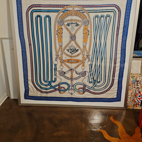 Artistic Blue and Gold Tapestry